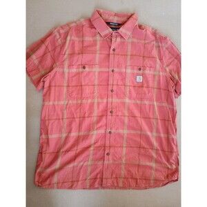 Carhartt Sz XL Rugged Flex Relaxed Fit Light Weight Short Sleeve Plaid Shirt